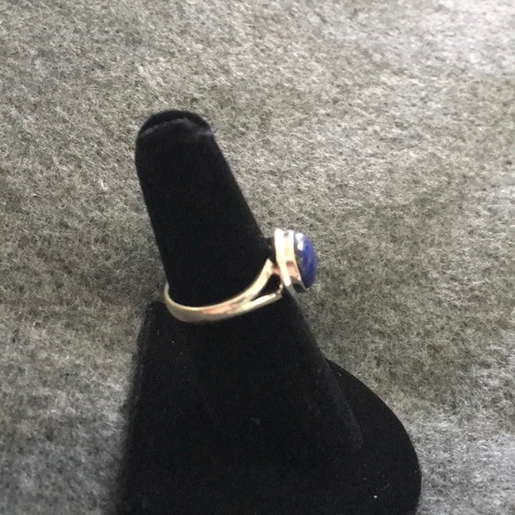 Modern Style Lapis Ring 925 - Picture 3 of 4
